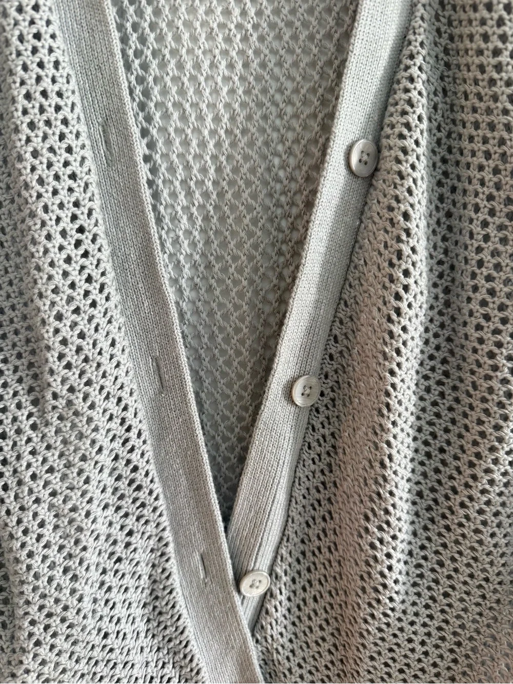 GAP Light Gray Open Weave Long Cardigan